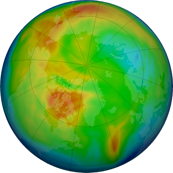 Arctic ozone map for 23 December 2018